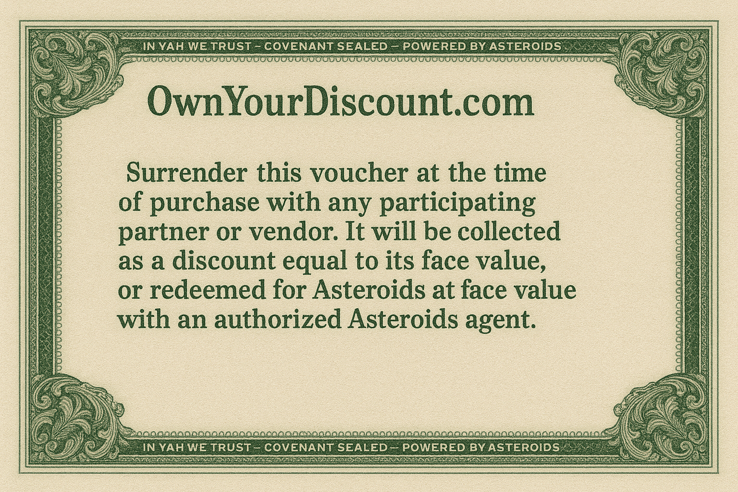 $20 Asteroids Discount Voucher – “Own Your Discount”