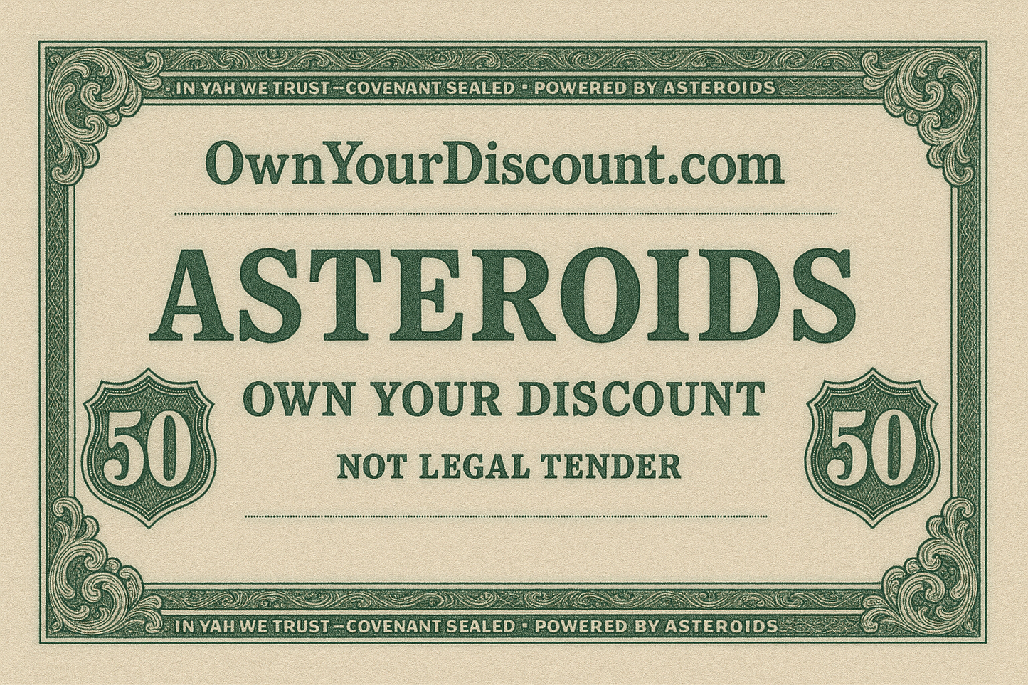 $50 Asteroids Discount Coupon